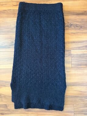 By TiMo Cozy Black Knit Pencil Midi Skirt
